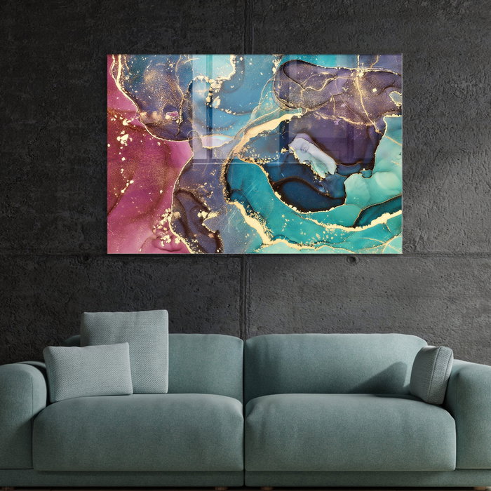 Wallity Pintura Decorativa de Vidrio Templado Multicolor 70 x 100 cm